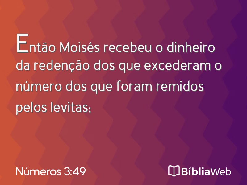 Números 3:49 em imagem para compartilhar