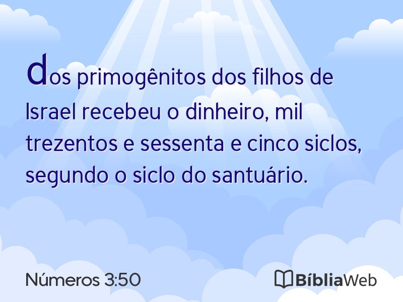 Números 3:50 em imagem para compartilhar