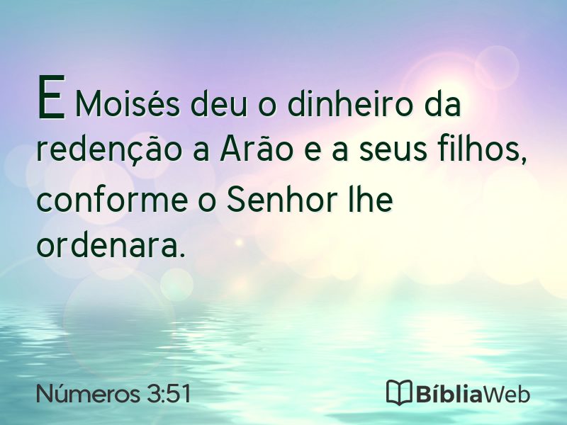 Números 3:51 em imagem para compartilhar
