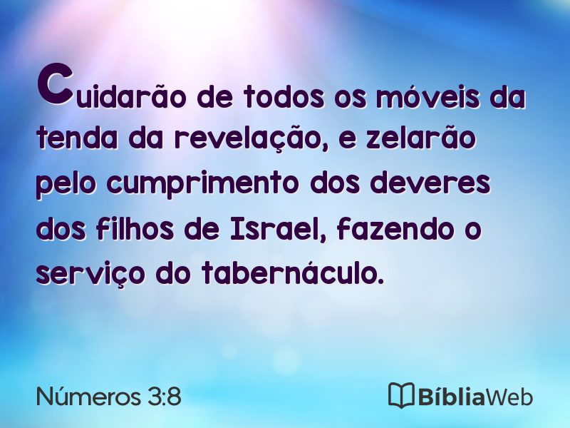 Números 3:8 em imagem para compartilhar