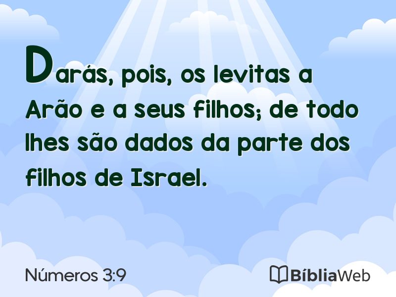 Números 3:9 em imagem para compartilhar