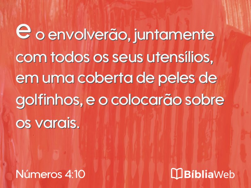 Números 4:10 em imagem para compartilhar