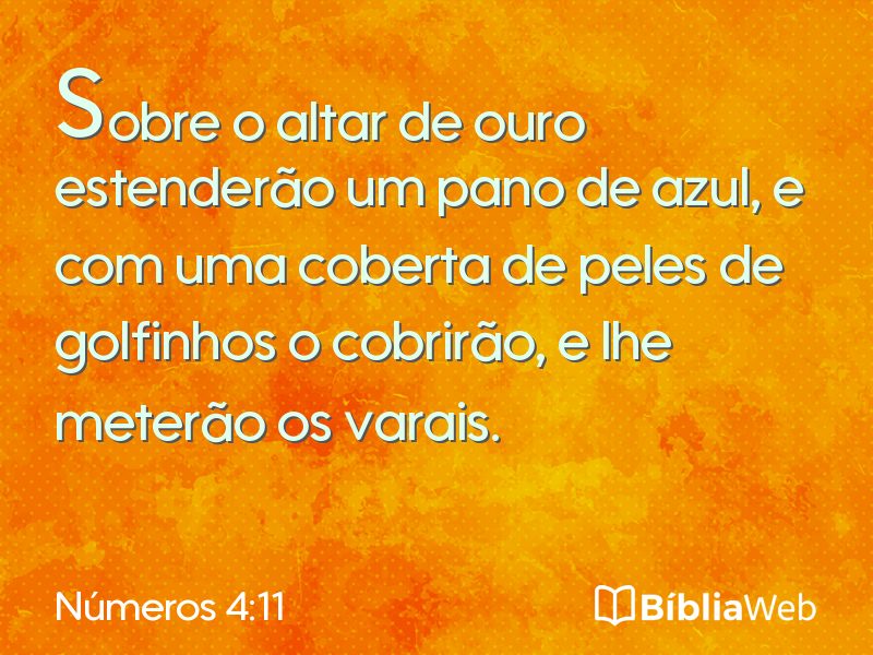 Números 4:11 em imagem para compartilhar