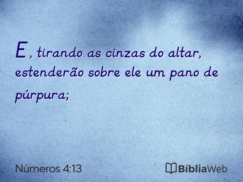 Números 4:13 em imagem para compartilhar