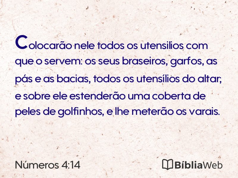 Números 4:14 em imagem para compartilhar