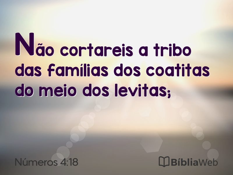 Números 4:18 em imagem para compartilhar