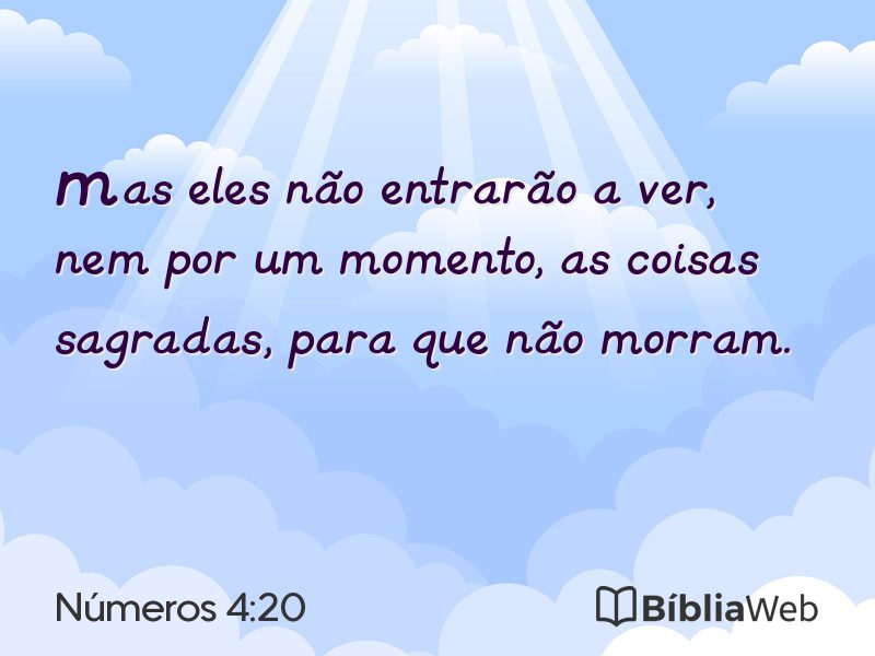 Números 4:20 em imagem para compartilhar