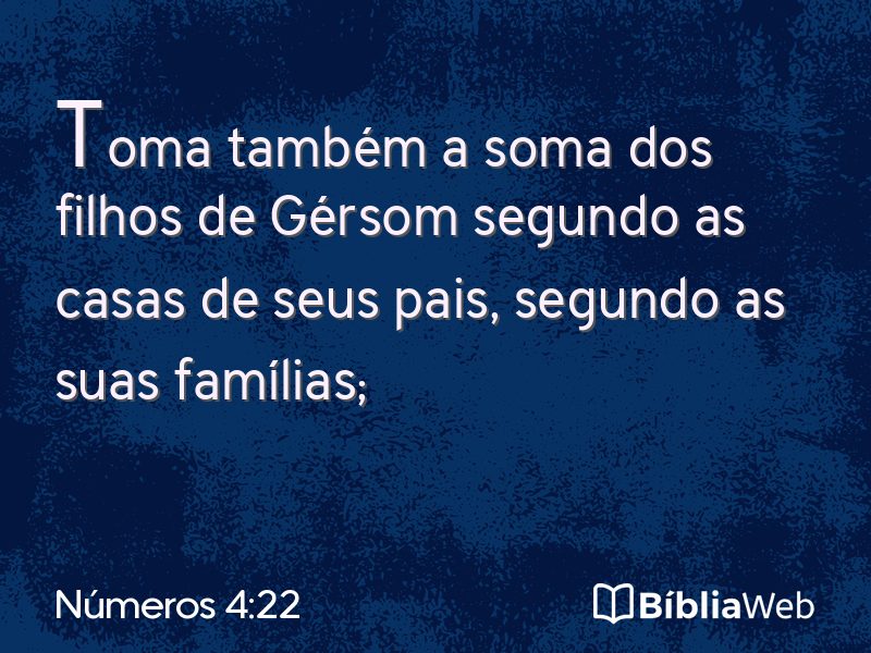Números 4:22 em imagem para compartilhar