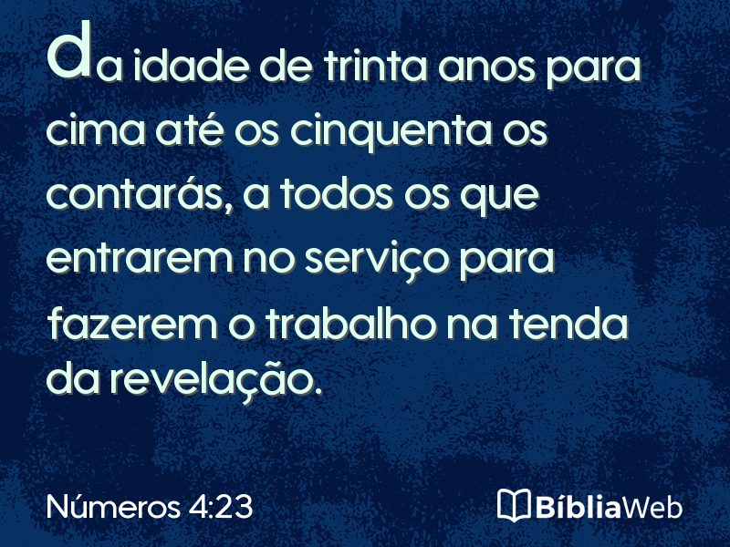 Números 4:23 em imagem para compartilhar