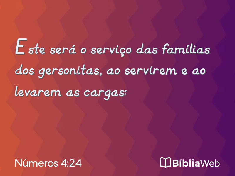 Números 4:24 em imagem para compartilhar