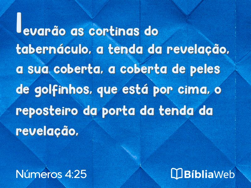 Números 4:25 em imagem para compartilhar