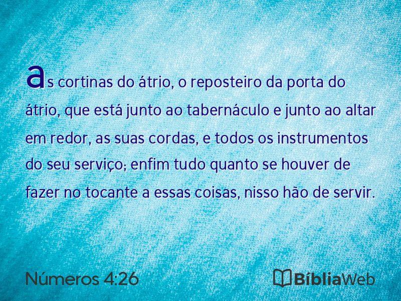 Números 4:26 em imagem para compartilhar