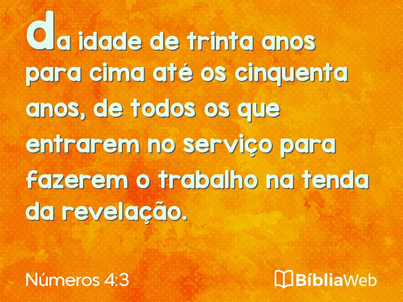 Números 4:3 em imagem para compartilhar
