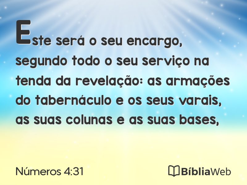 Números 4:31 em imagem para compartilhar