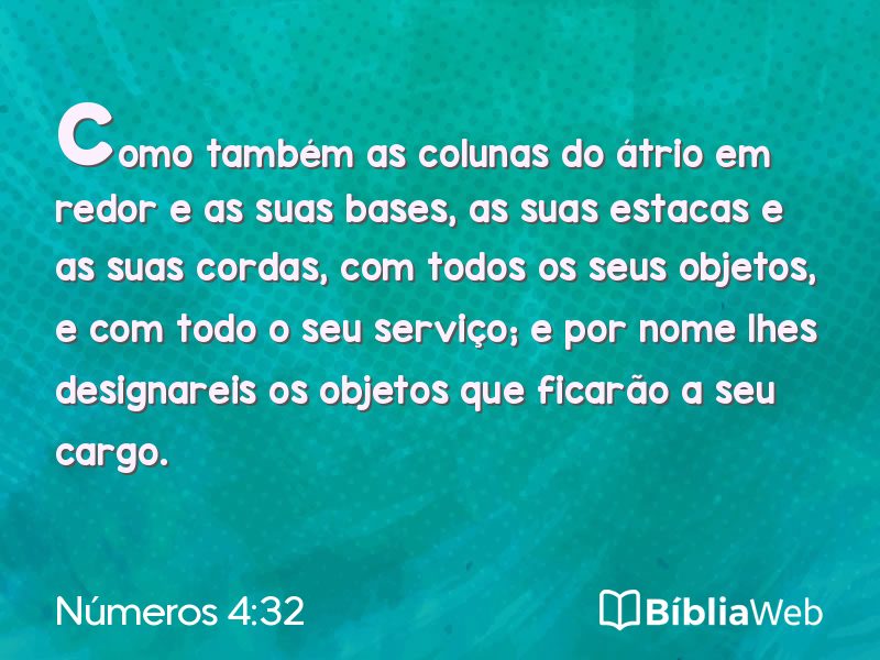 Números 4:32 em imagem para compartilhar