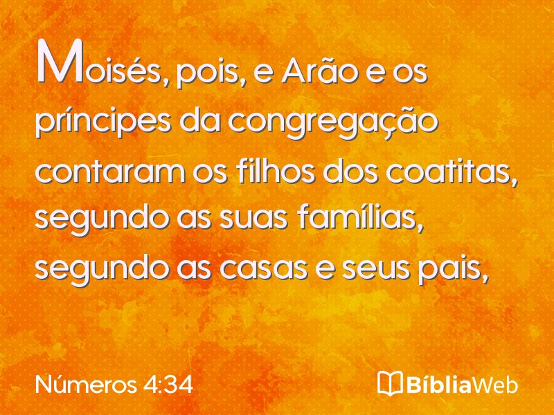 Números 4:34 em imagem para compartilhar
