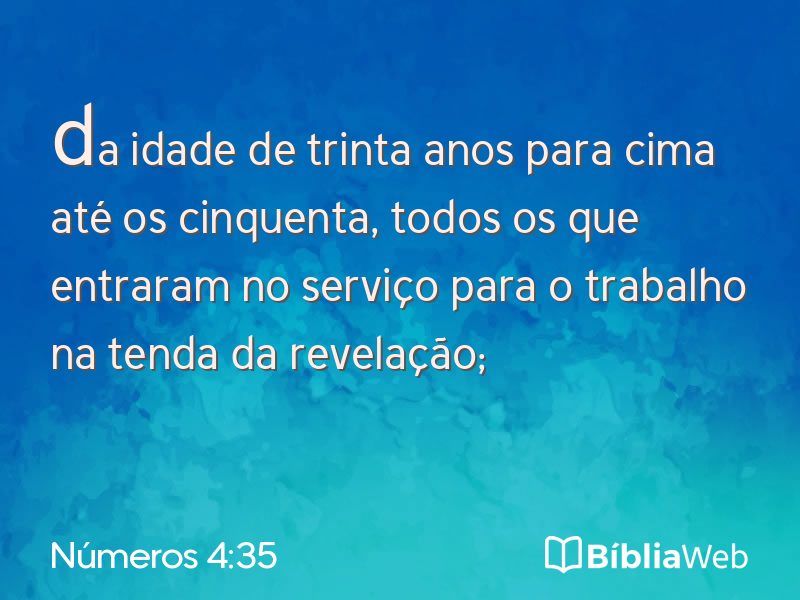 Números 4:35 em imagem para compartilhar