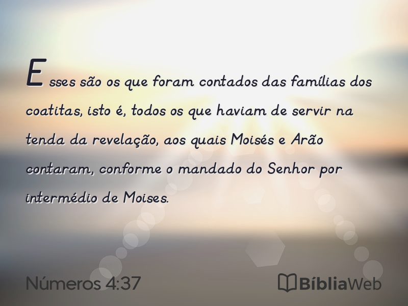 Números 4:37 em imagem para compartilhar