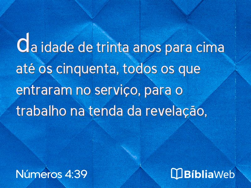 Números 4:39 em imagem para compartilhar