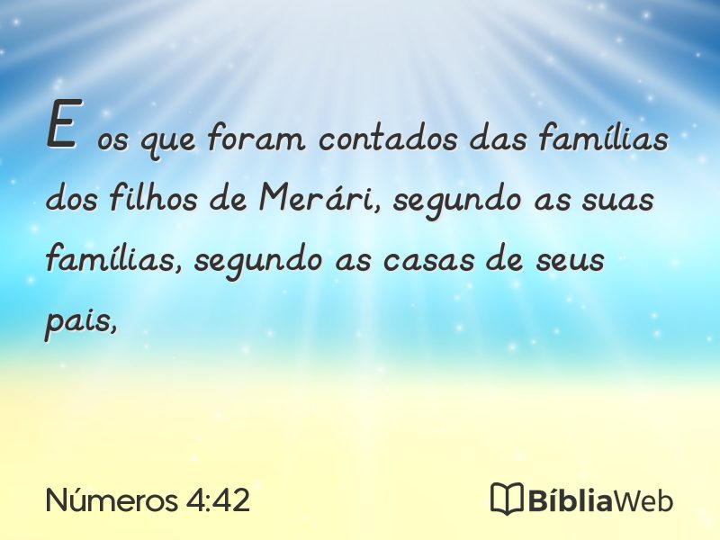 Números 4:42 em imagem para compartilhar