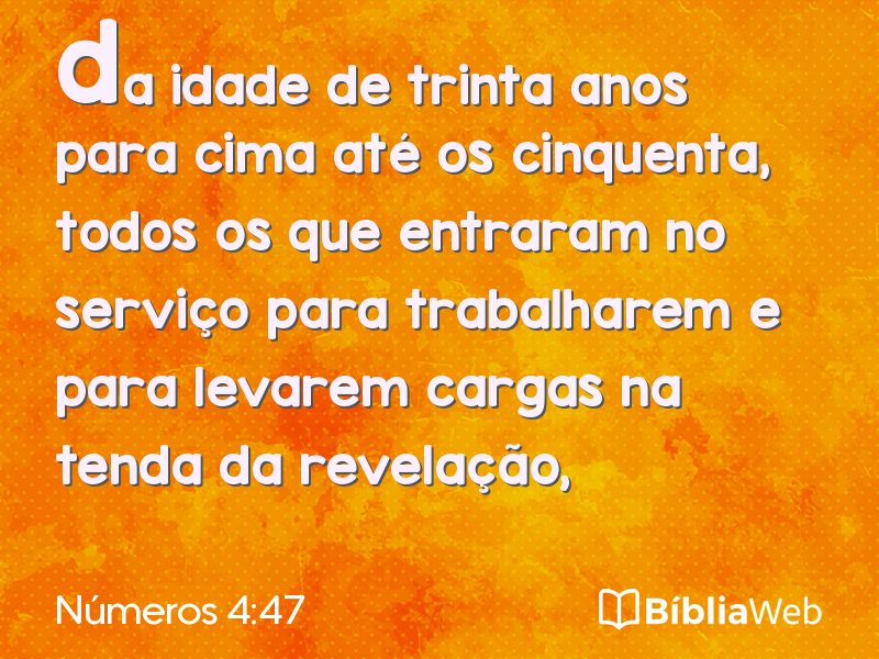 Números 4:47 em imagem para compartilhar