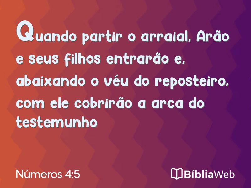 Números 4:5 em imagem para compartilhar