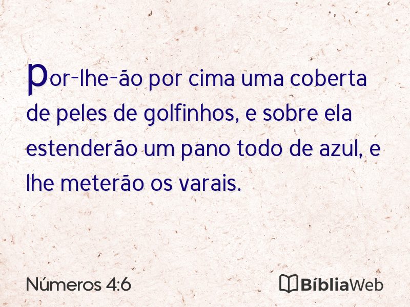 Números 4:6 em imagem para compartilhar