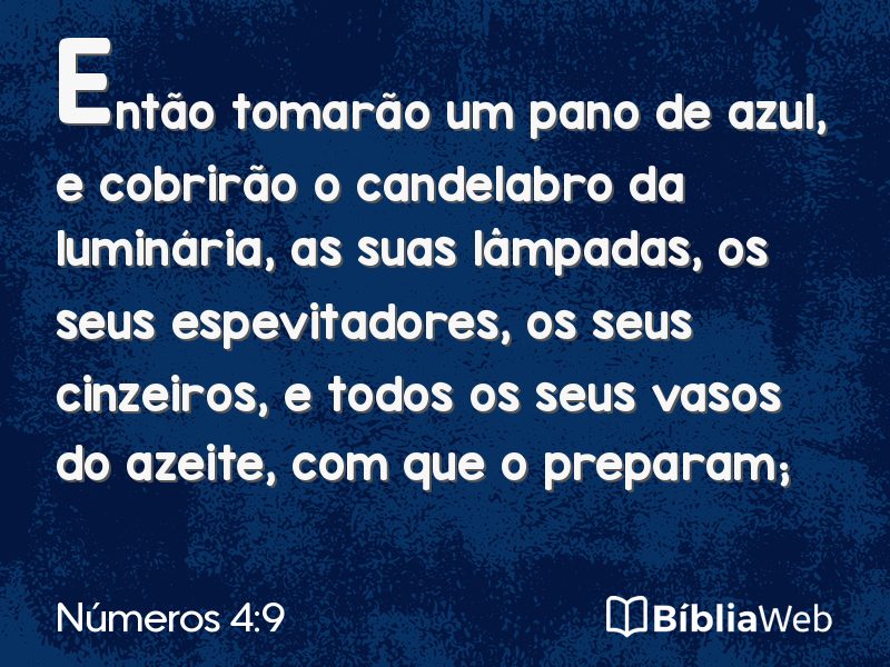 Números 4:9 em imagem para compartilhar