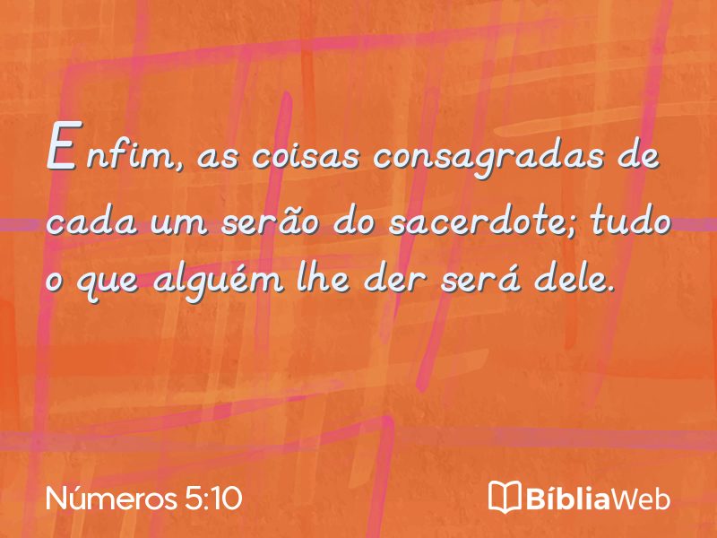 Números 5:10 em imagem para compartilhar
