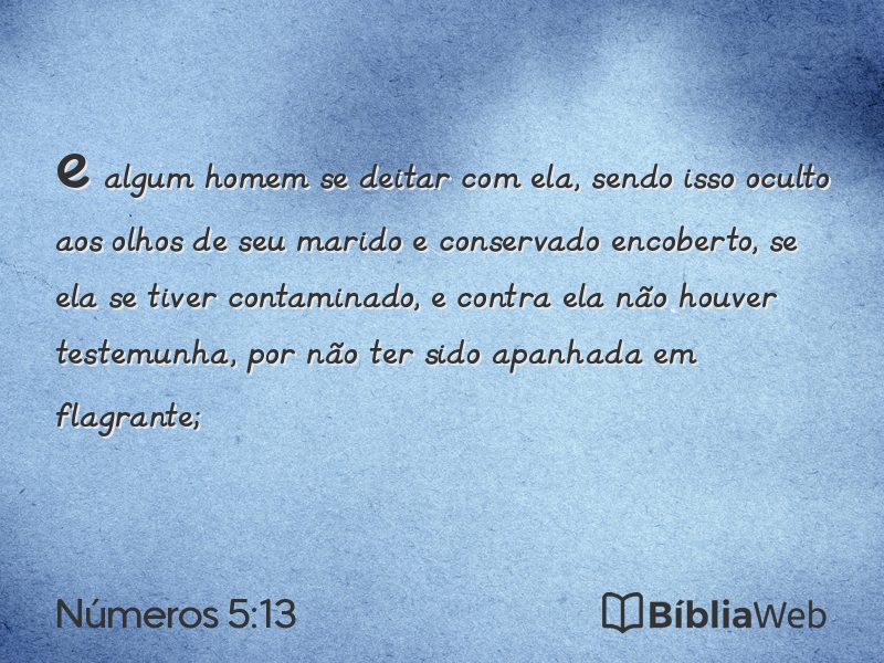 Números 5:13 em imagem para compartilhar