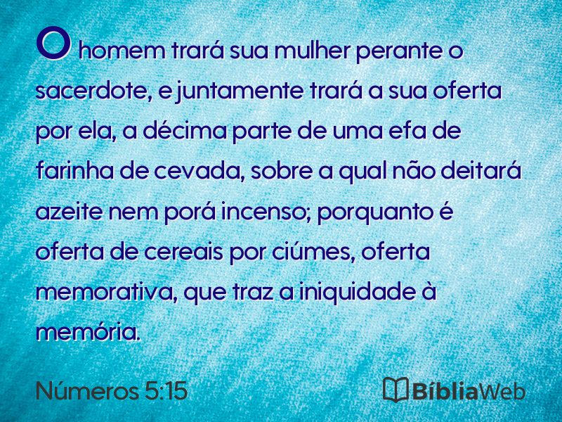 Números 5:15 em imagem para compartilhar