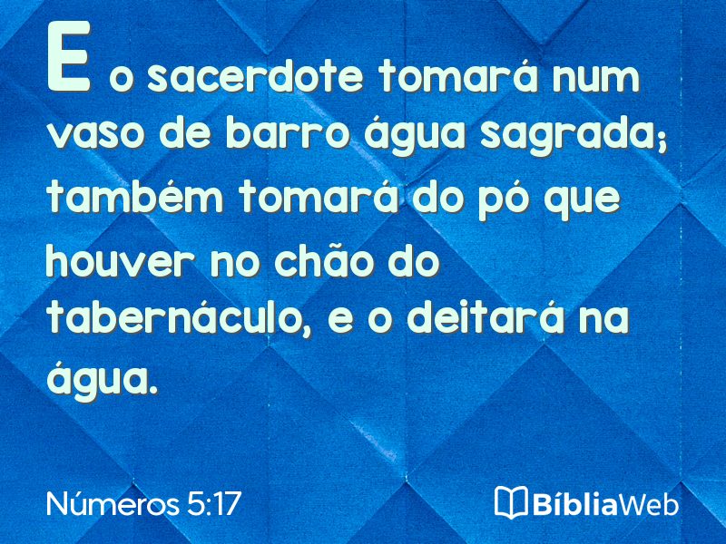 Números 5:17 em imagem para compartilhar