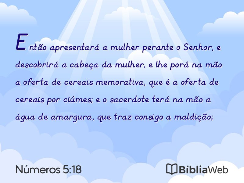 Números 5:18 em imagem para compartilhar