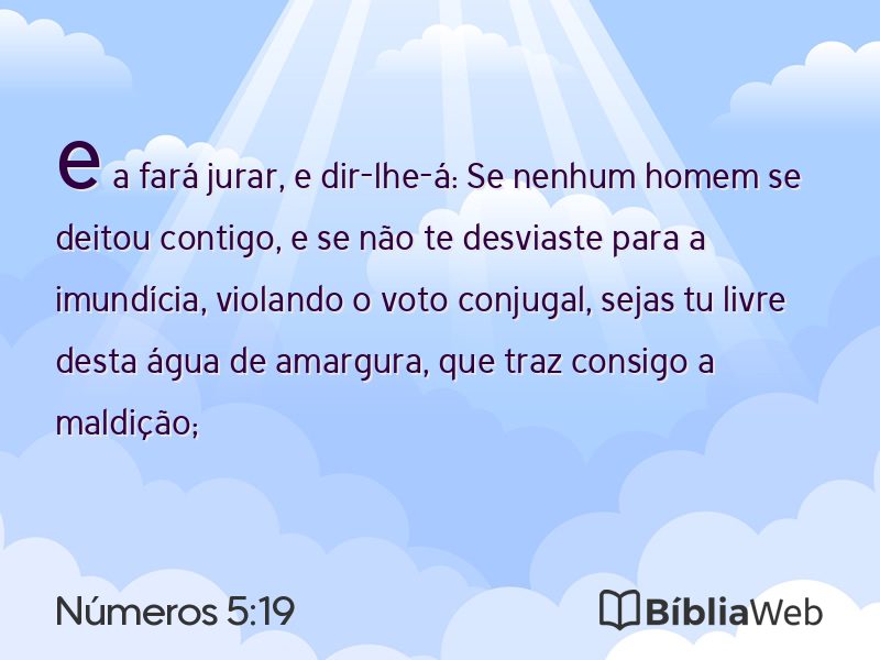 Números 5:19 em imagem para compartilhar