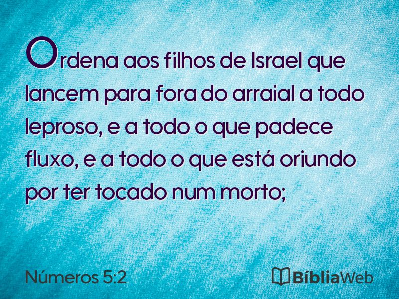 Números 5:2 em imagem para compartilhar