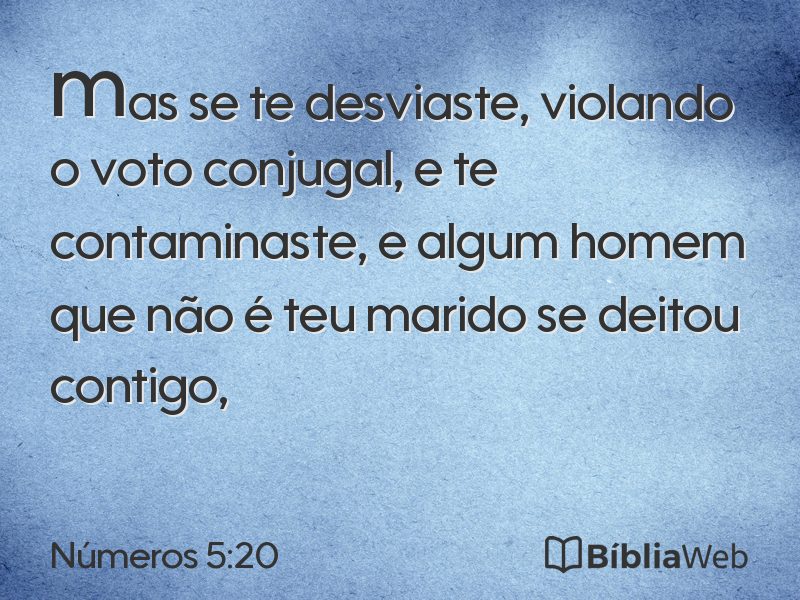 Números 5:20 em imagem para compartilhar