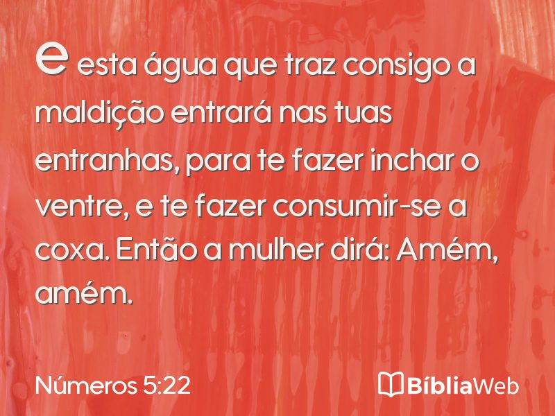 Números 5:22 em imagem para compartilhar
