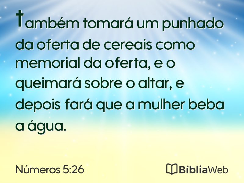 Números 5:26 em imagem para compartilhar