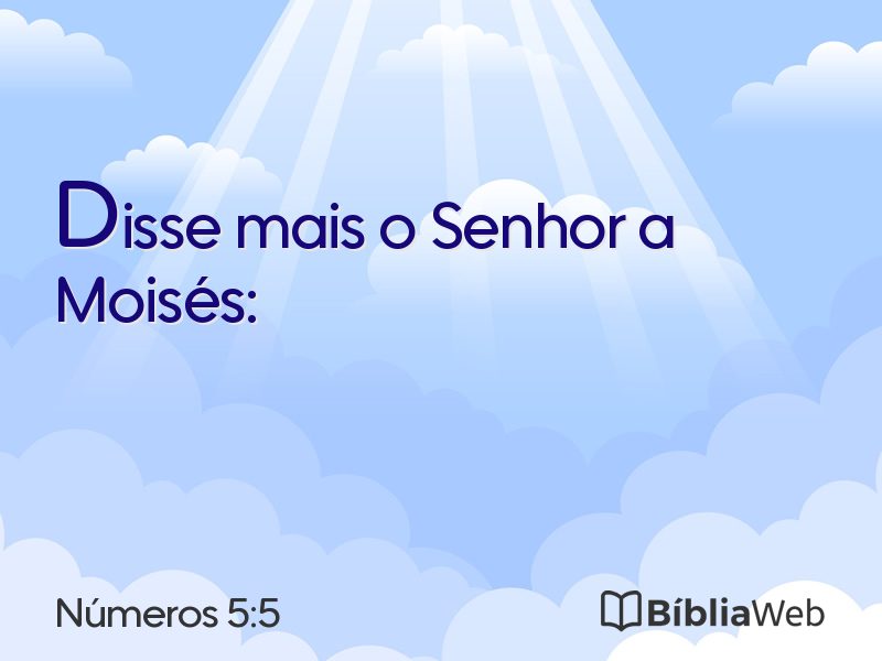 Números 5:5 em imagem para compartilhar