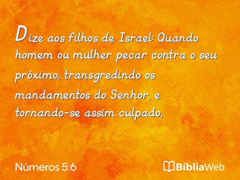 Números 5:6 em imagem para compartilhar