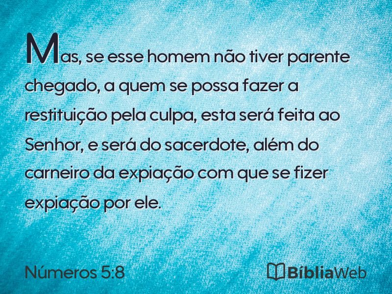 Números 5:8 em imagem para compartilhar