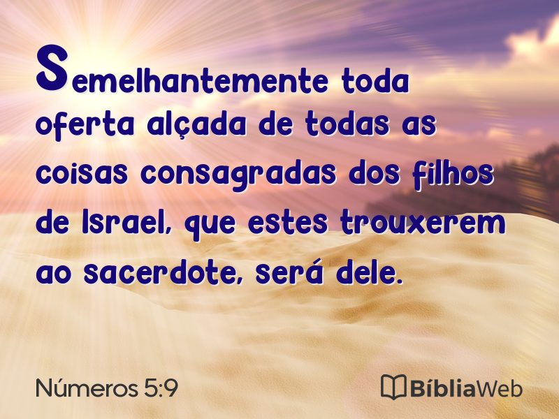 Números 5:9 em imagem para compartilhar