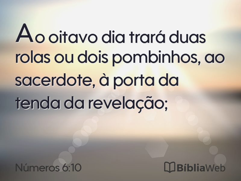 Números 6:10 em imagem para compartilhar