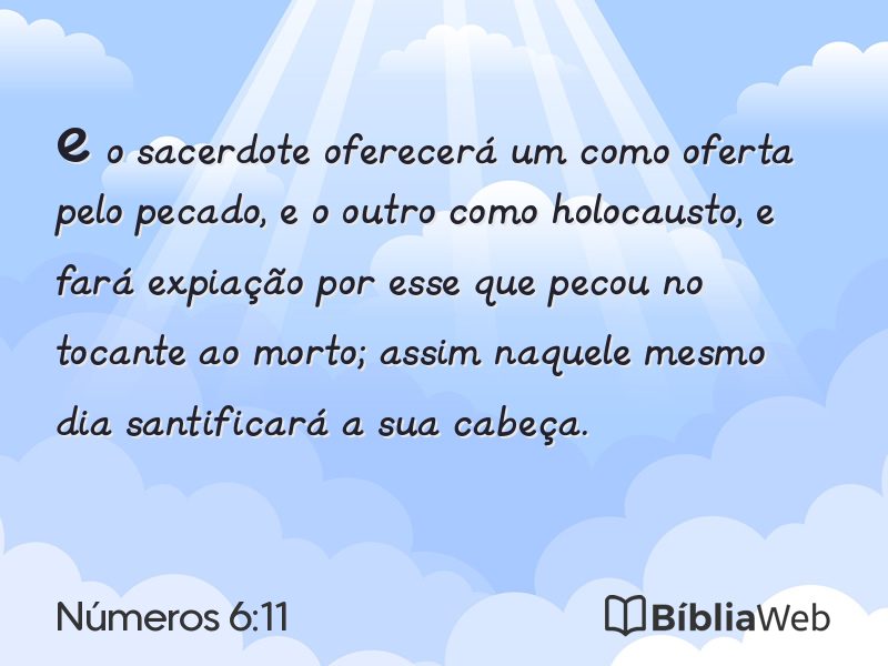 Números 6:11 em imagem para compartilhar