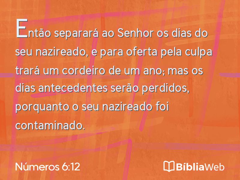 Números 6:12 em imagem para compartilhar