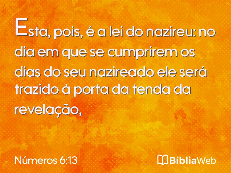 Números 6:13 em imagem para compartilhar