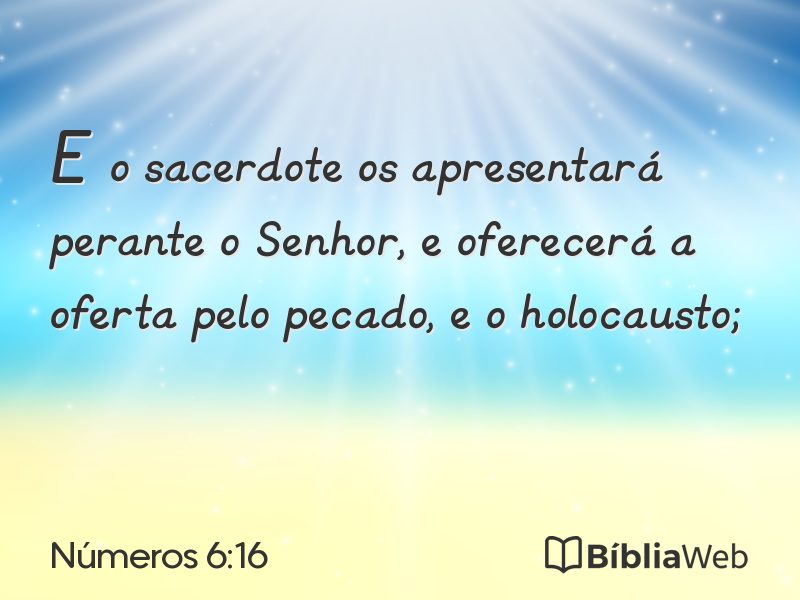 Números 6:16 em imagem para compartilhar