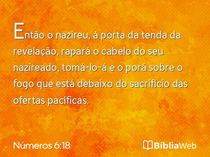 Números 6:18 em imagem para compartilhar