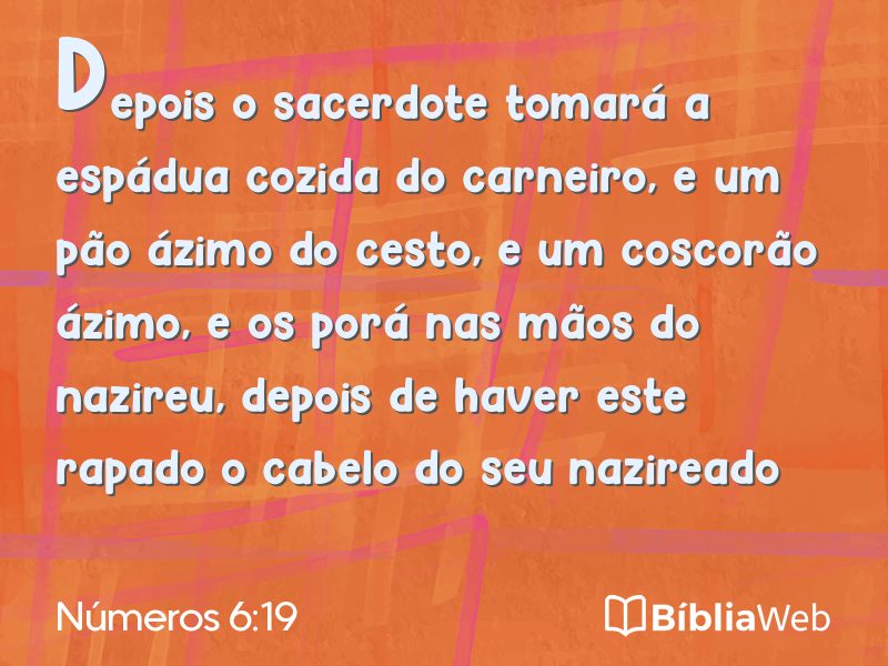 Números 6:19 em imagem para compartilhar