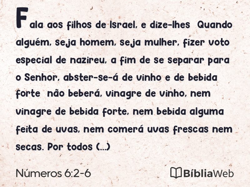 Números 6:2-6 em imagem para compartilhar